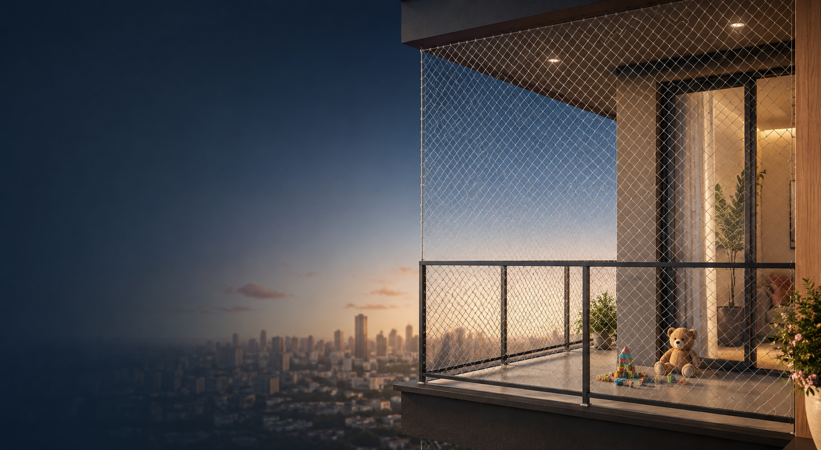 Stair Case Safety Nets installation